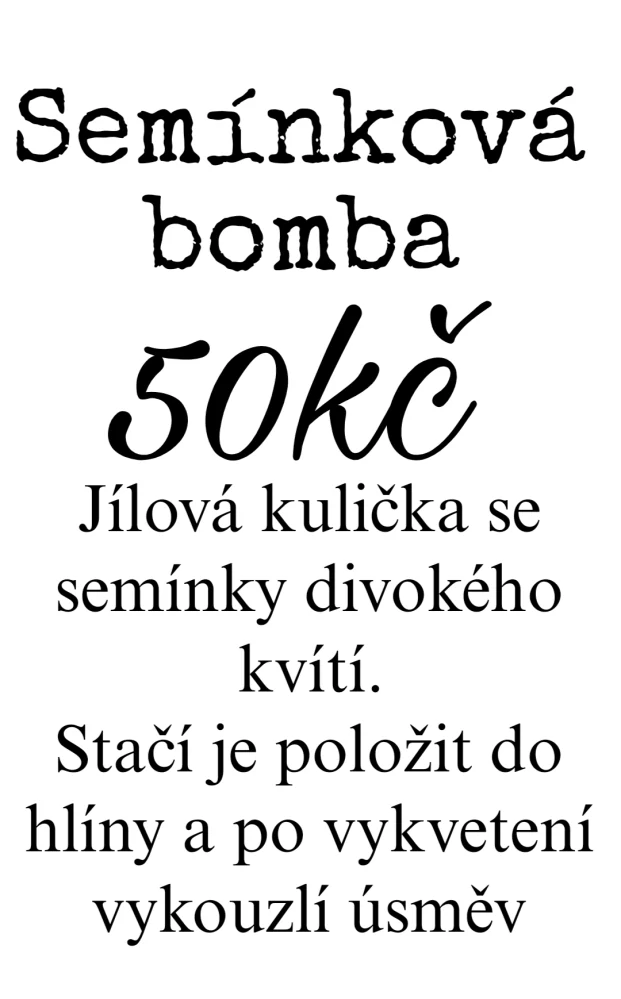 Semínková bomba pro paní učitelku, vychovatelku, asistentku Krásné prázdniny 